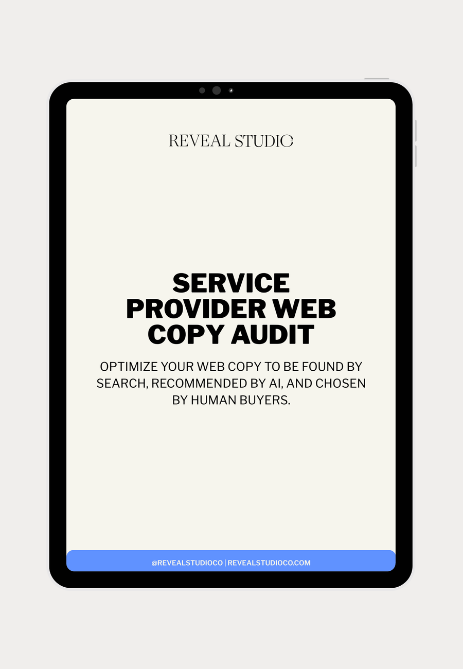 Service Provider Web Copy Audit