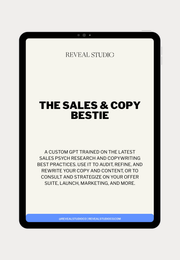 Reveal Studio Co. Sales & Copy Bestie (Custom GPT)
